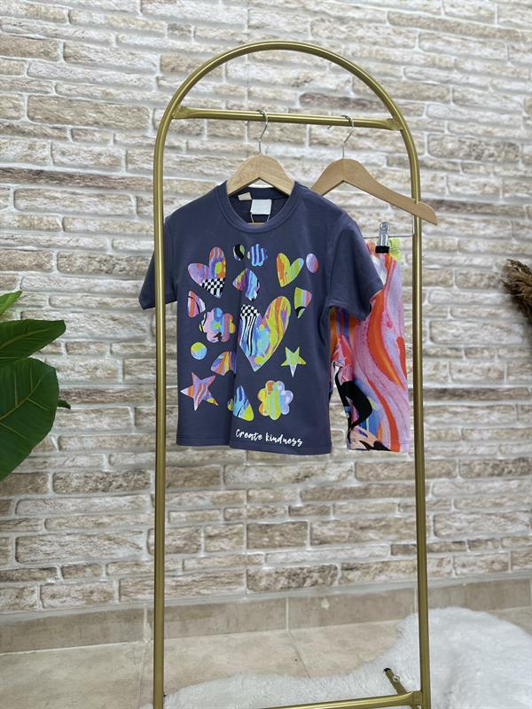 Kalpli Ebruli Biker Penye Tayt Takım