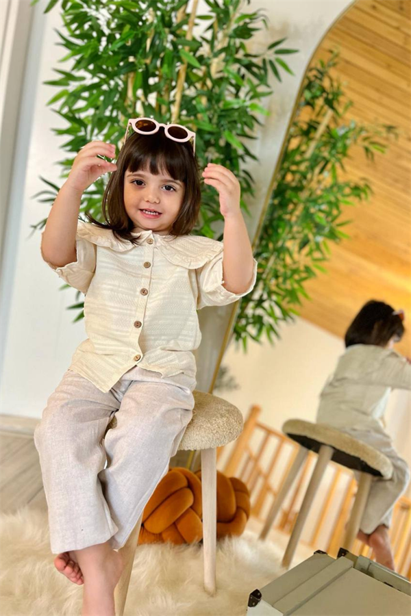 Keten Kız Çocuk Krem Takım