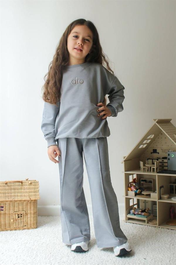 Kız Çocuk 2 İplik Gri Mark. Takım
