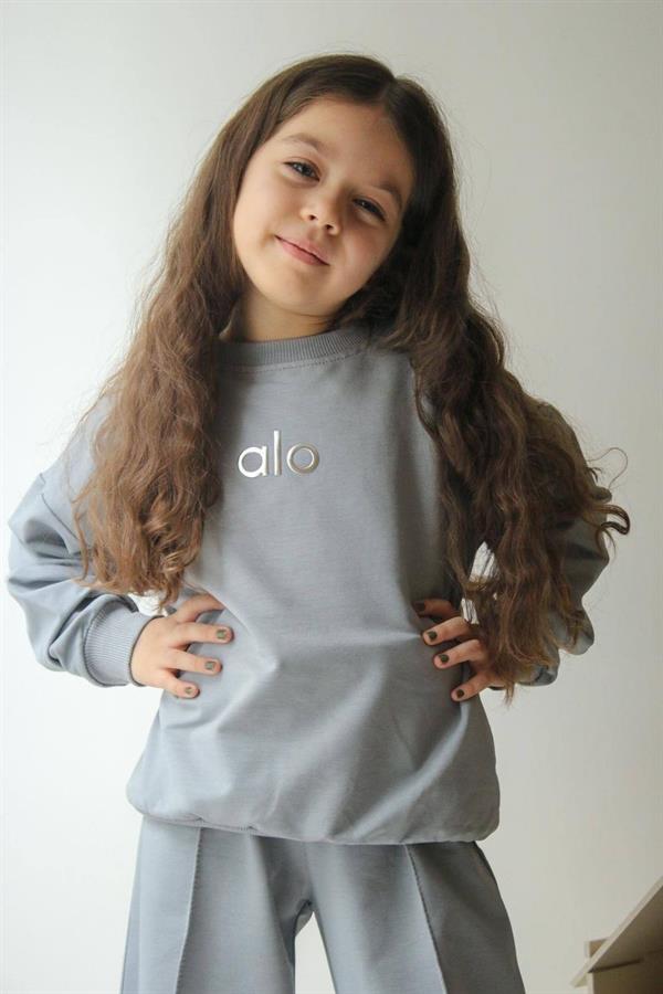 Kız Çocuk 2 İplik Gri Mark. Takım