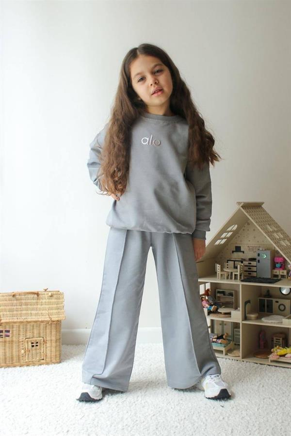 Kız Çocuk 2 İplik Gri Mark. Takım