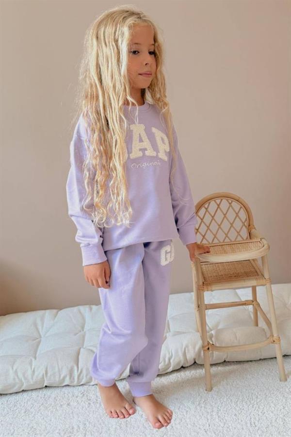 Kız Çocuk 2 iplik Süzene Nakış Gap Lila Takım