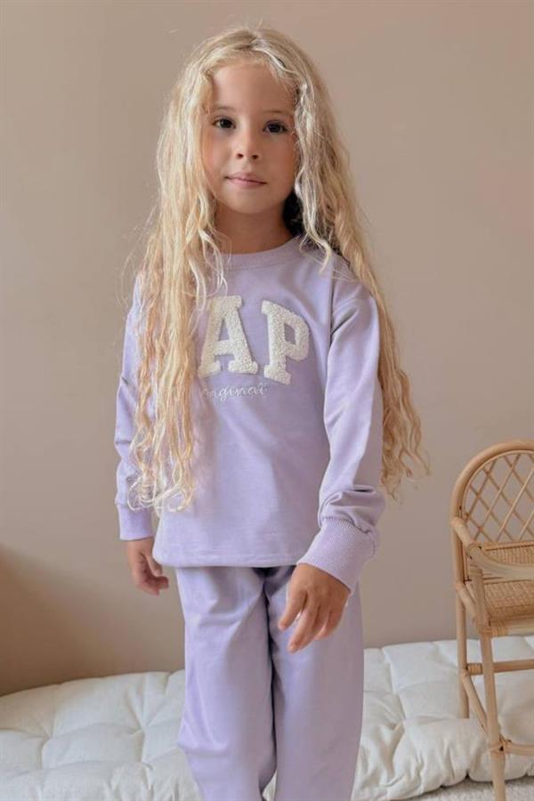 Kız Çocuk 2 iplik Süzene Nakış Gap Lila Takım