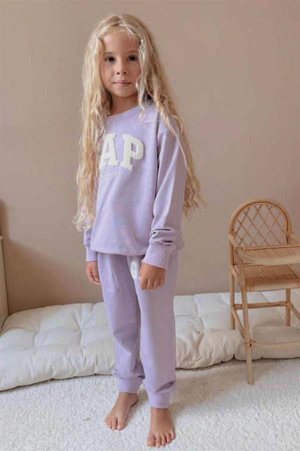Kız Çocuk 2 iplik Süzene Nakış Gap Lila Takım