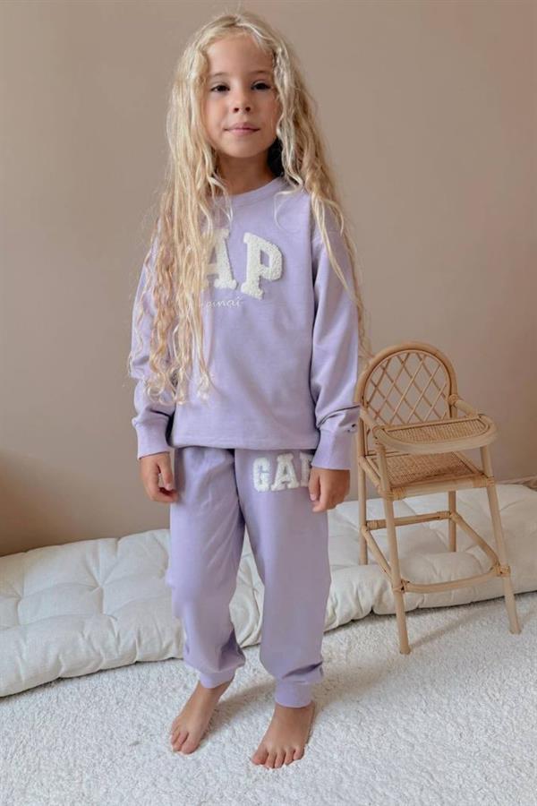 Kız Çocuk 2 iplik Süzene Nakış Gap Lila Takım