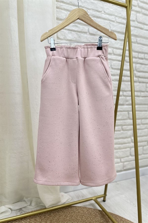 Kız Çocuk 3.lü Tshirt Dahl Simli Pembe Takım