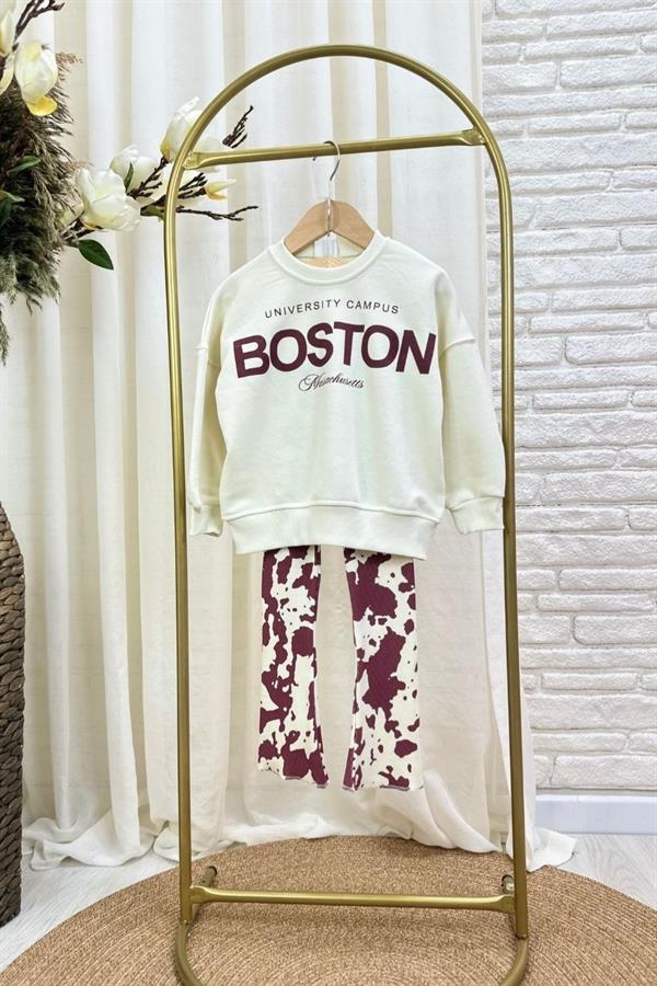 Kız Çocuk 3 iplik Boston Taytlı Takım