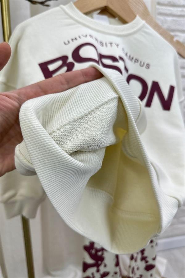 Kız Çocuk 3 iplik Boston Taytlı Takım