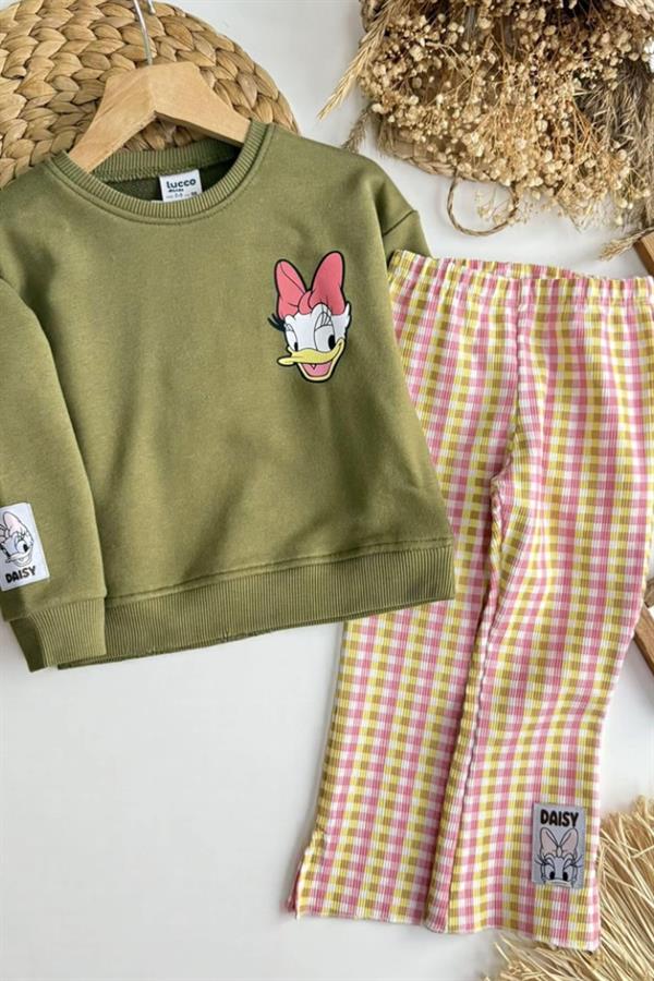 Kız Çocuk 3 İplik Daisy Yeşil Takım