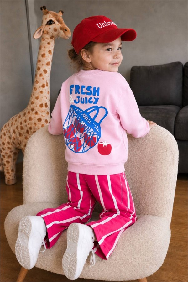 Kız Çocuk  3 İplik Fresh Pembe Takım
