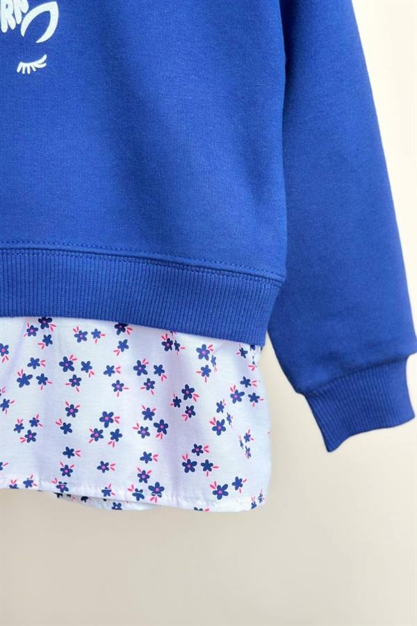 Kız Çocuk 3 İplik Gömlek Detaylı Laci Taytlı Takım