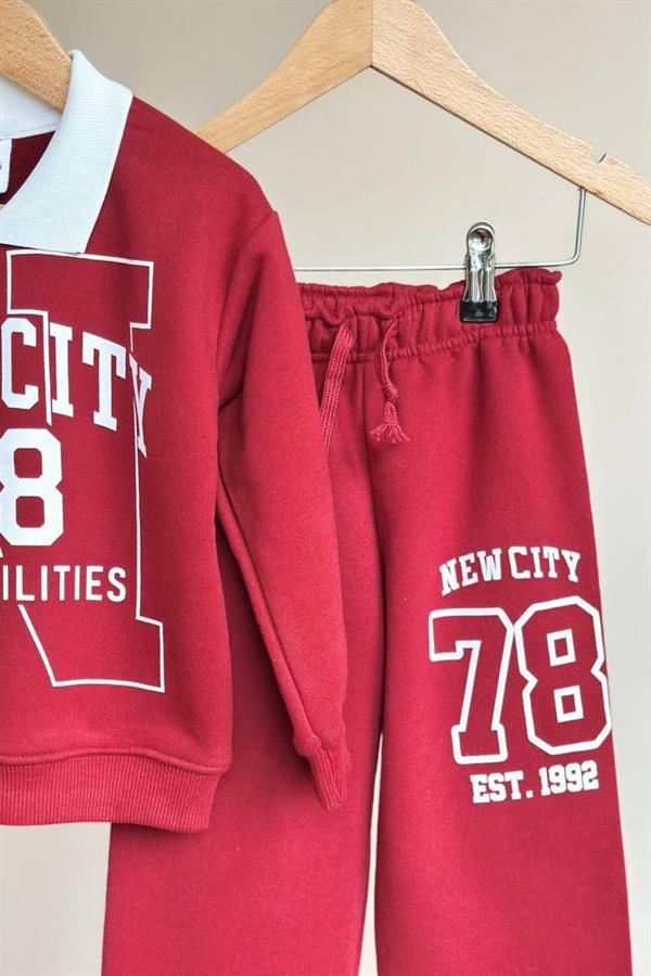 Kız Çocuk 3 İplik Gömlek Yakalı New City Takım