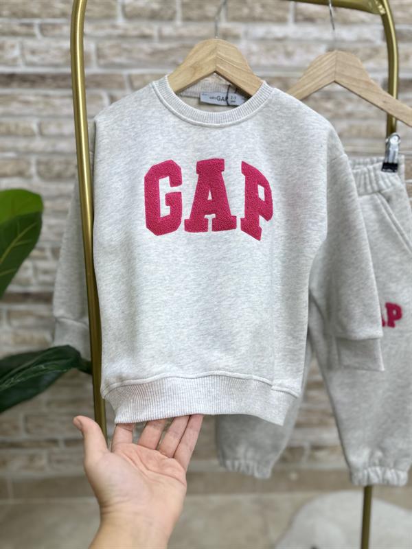 Kız Çocuk 3 İplik Gri Gap Takım