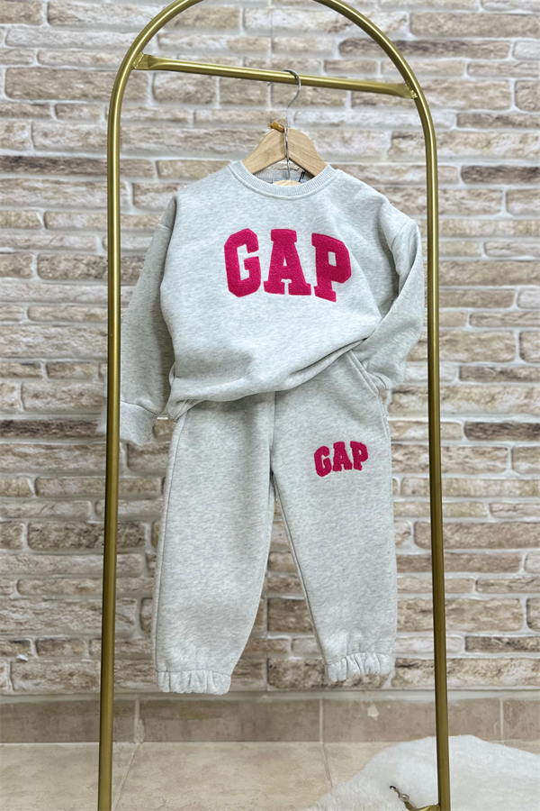 Kız Çocuk 3 İplik Gri Gap Takım