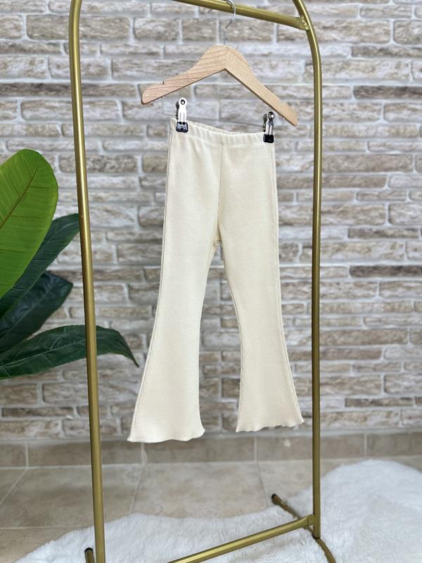 Kız Çocuk 3 İplik Kurdele Detaylı İspanyol Taytlı Takım