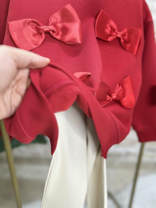 Kız Çocuk 3 İplik Kurdele Detaylı İspanyol Taytlı Takım