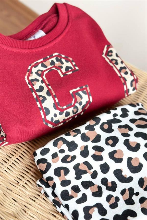 Kız Çocuk 3 İplik Leoparlı Winter Takım