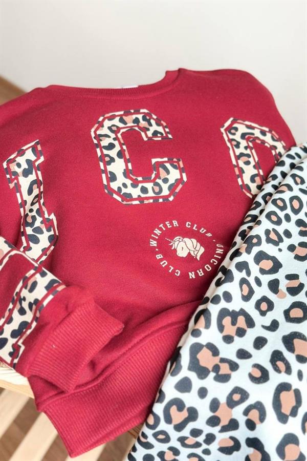 Kız Çocuk 3 İplik Leoparlı Winter Takım