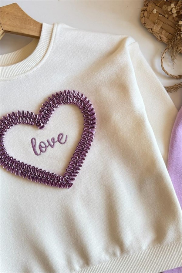 Kız Çocuk 3 İplik Love Lila Takım