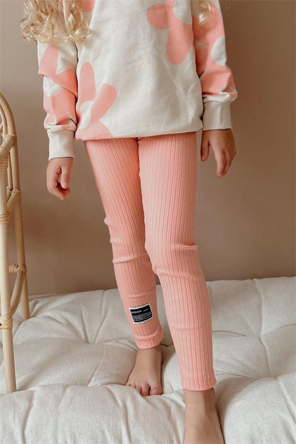 Kız Çocuk 3 İplik Papatyalı Taytlı Takım