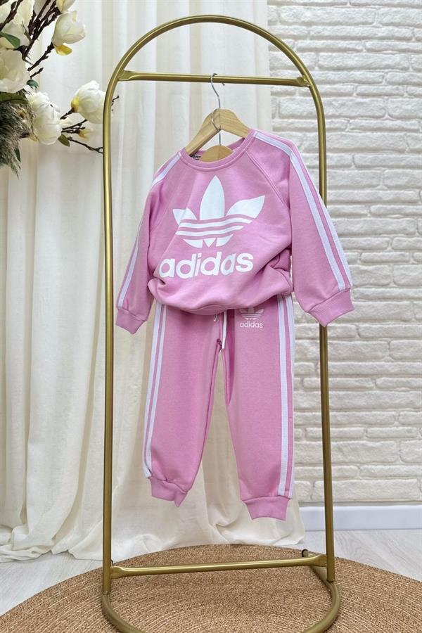 Kız Çocuk 3 İplik Pembe Adids Takım