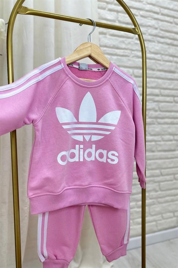 Kız Çocuk 3 İplik Pembe Adids Takım