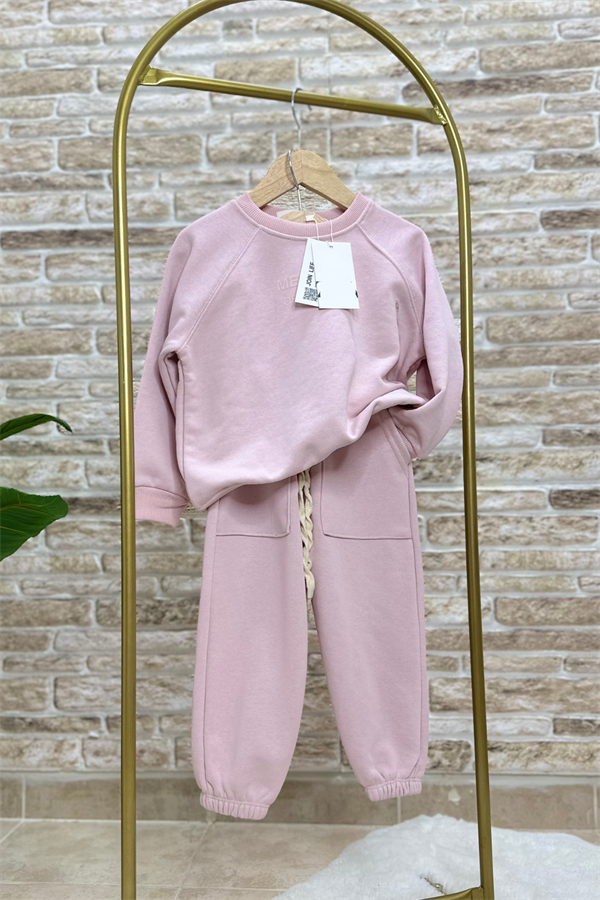 Kız Çocuk 3 İplik Pudra Memories Takım