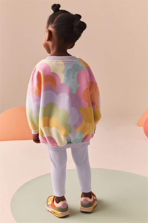 Kız Çocuk 3 İplik Renkli Tunikli Tayt Takım