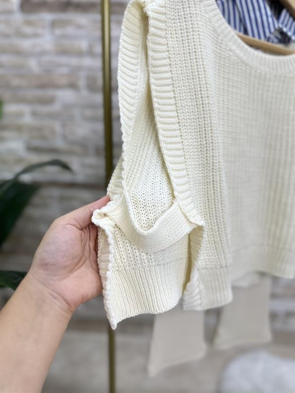 Kız Çocuk 3 Parça Triko Süveter Gömlek Tayt Takım