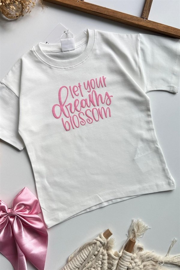 Kız Çocuk 3lü Denim Tshirt Dahil Çiçekli Pembe Takım