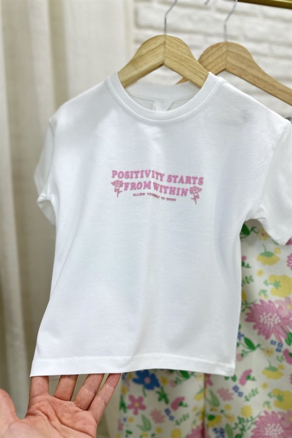 Kız Çocuk 3lü Tshirt Dahil Denim Renkli Takım
