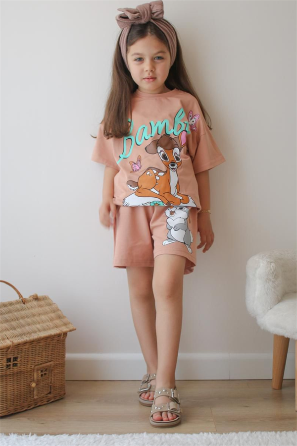 Kız Çocuk Bambi Şortlu Takım