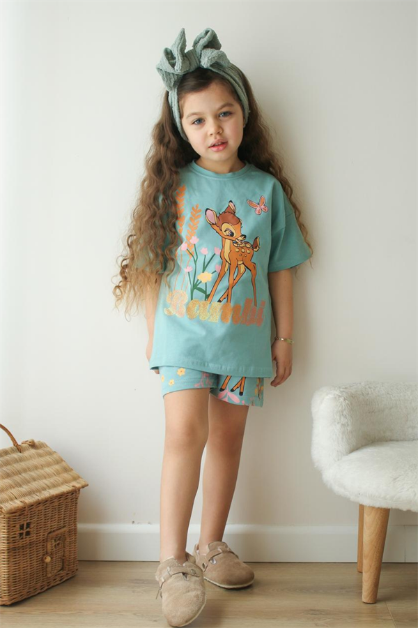 Kız Çocuk Bambi Şortlu Yaz Takım 