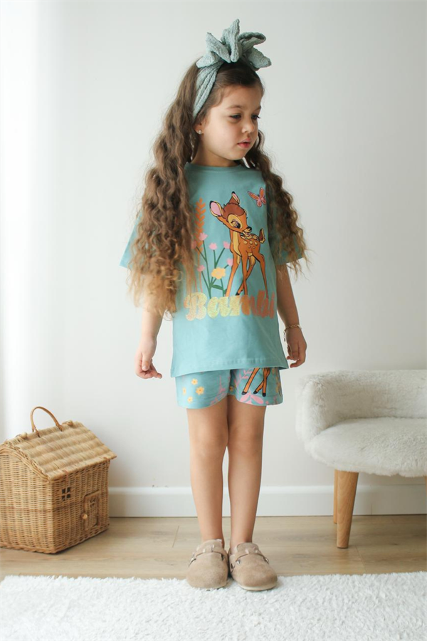 Kız Çocuk Bambi Şortlu Yaz Takım 