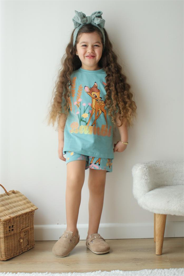 Kız Çocuk Bambi Şortlu Yaz Takım 