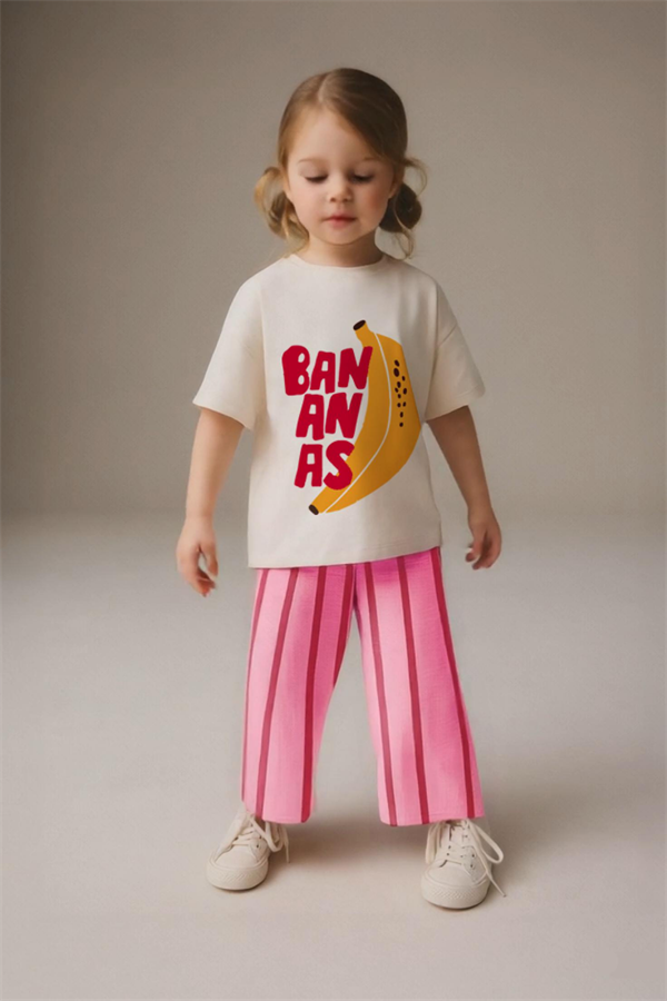 Kız Çocuk Bananas Müslin Pantolon Takım 