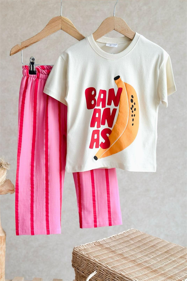 Kız Çocuk Bananas Müslin Pantolon Takım 