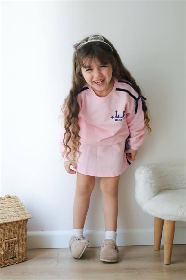 Kız Çocuk Best Pembe Etekli Takım 
