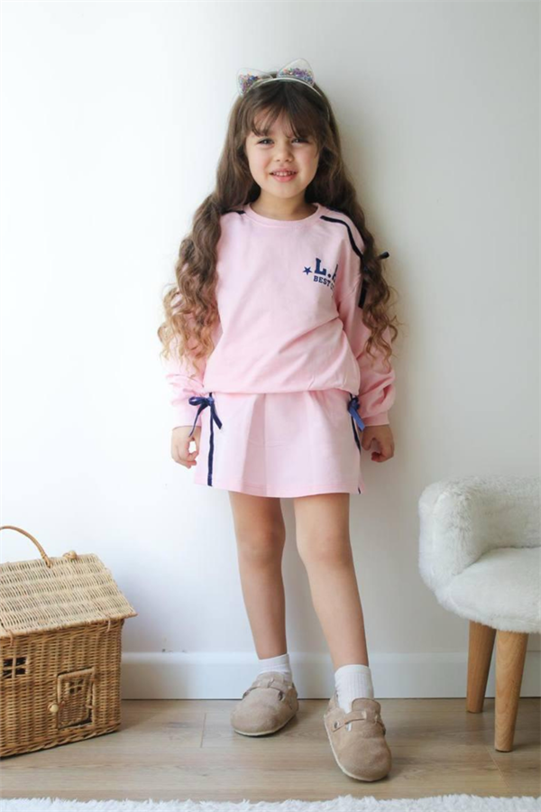Kız Çocuk Best Pembe Etekli Takım 