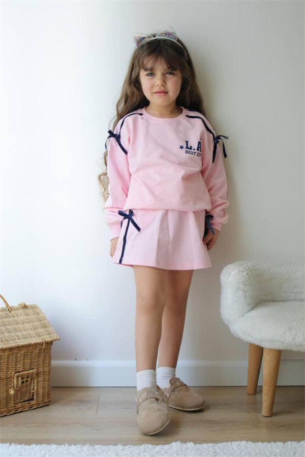 Kız Çocuk Best Pembe Etekli Takım 