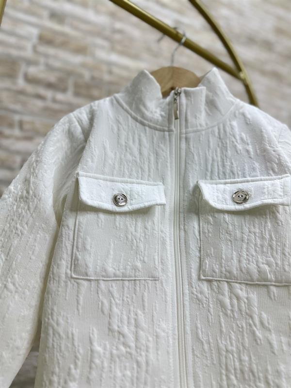 Kız Çocuk Beyaz Kapitone Ceket