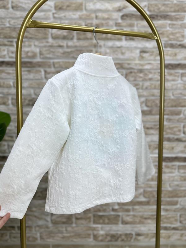 Kız Çocuk Beyaz Kapitone Ceket