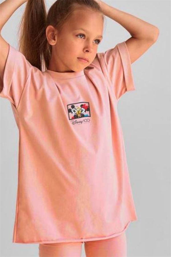 Kız Çocuk Biker Tayt Minnie Mickey Takım