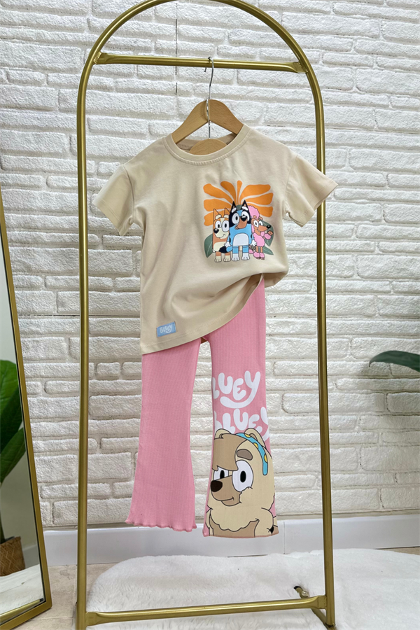 Kız Çocuk Blue İspanyol Taytlı Takım