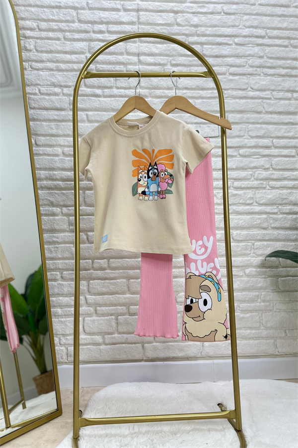 Kız Çocuk Blue İspanyol Taytlı Takım