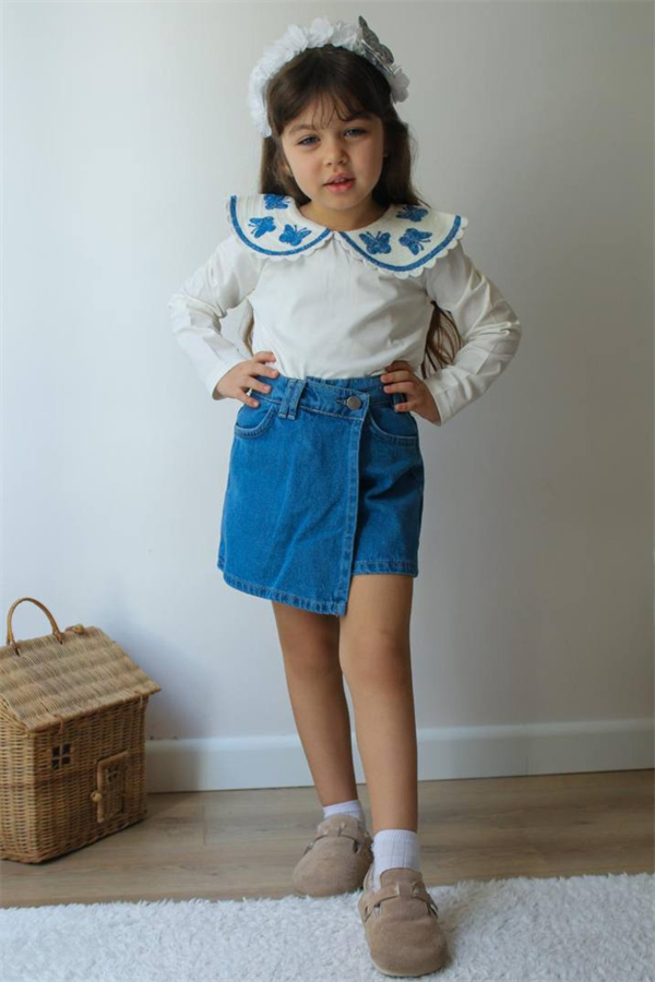 Kız Çocuk Bluz & Şort Etek Takım