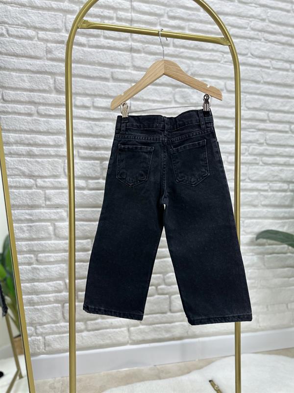 Kız Çocuk Bluz & Taşlı Siyah Jean Takım