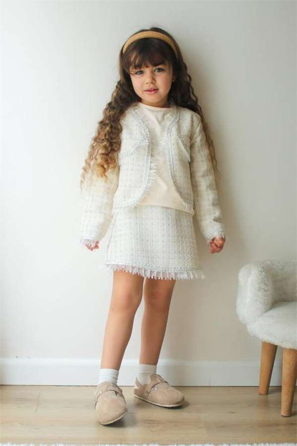 Kız Çocuk Chanel Kumaş İkili Etek Takım