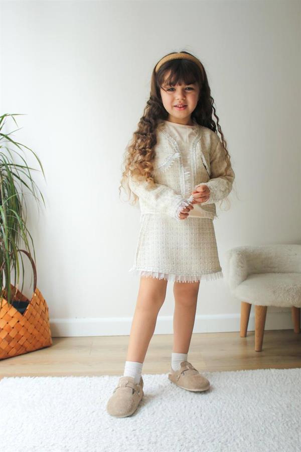 Kız Çocuk Chanel Kumaş İkili Etek Takım