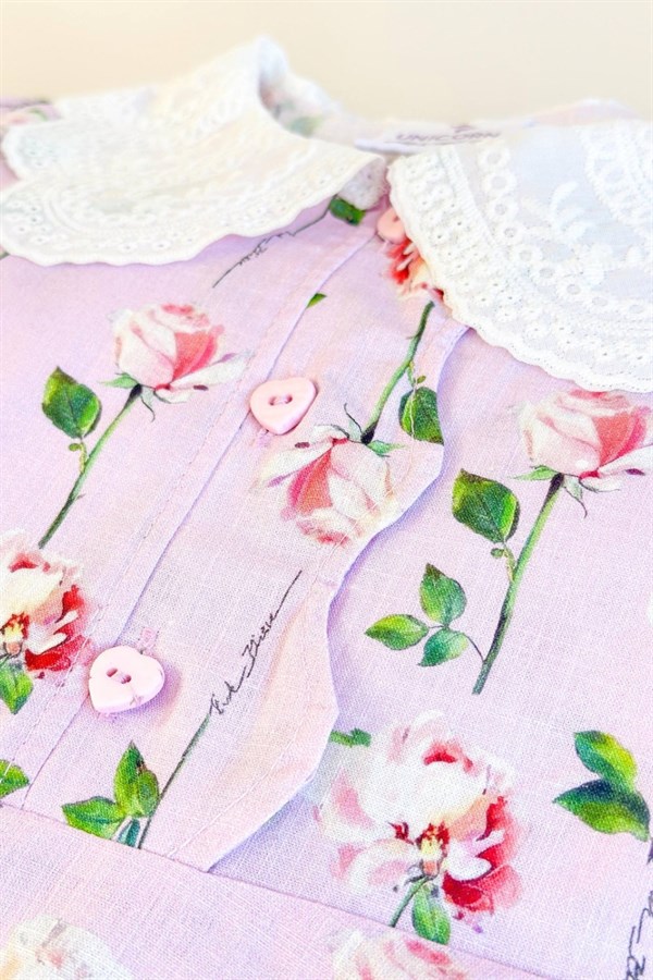 Kız Çocuk Çiçekli Cotton Elbise 